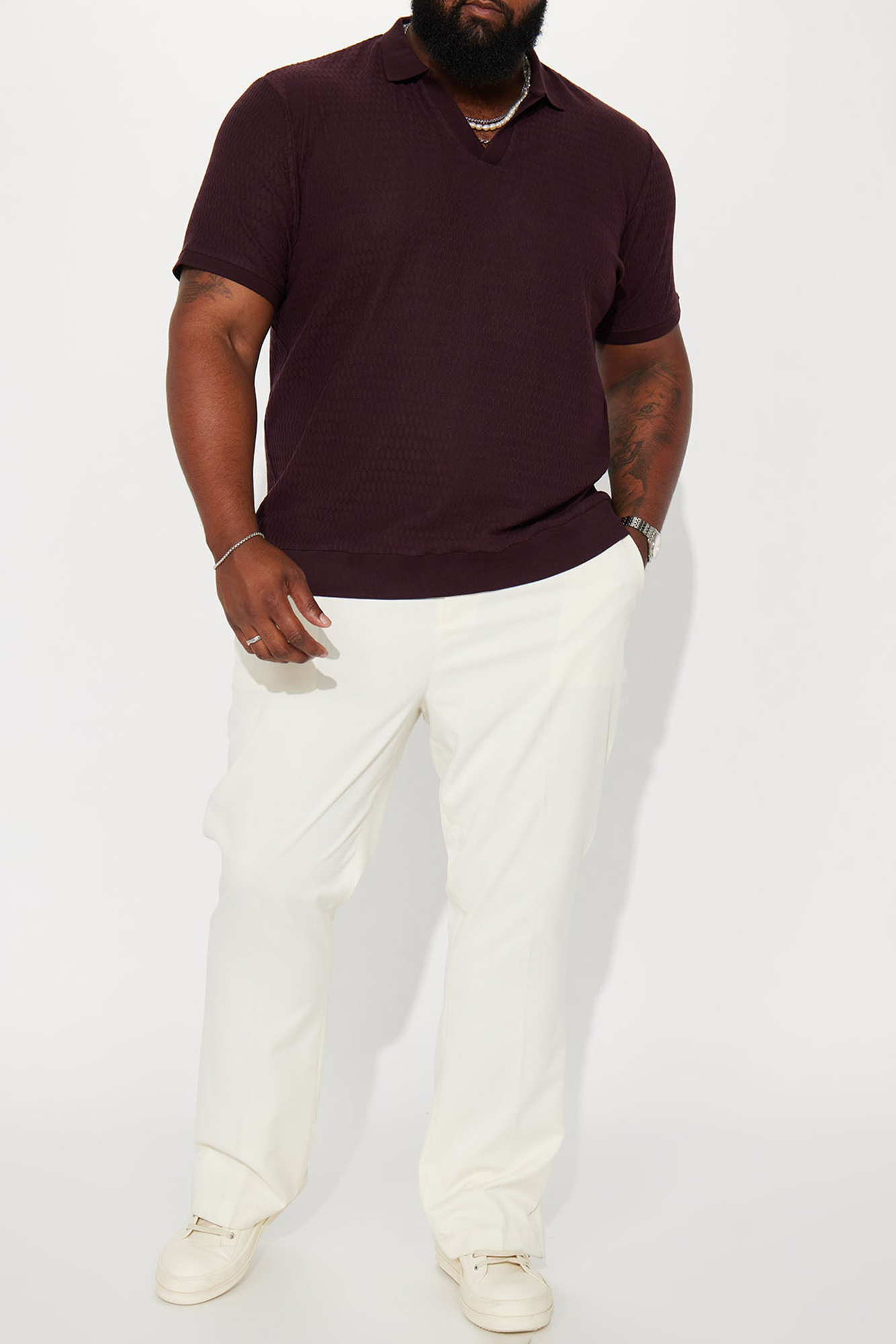 Papi Short Sleeve Polo - Burgundy