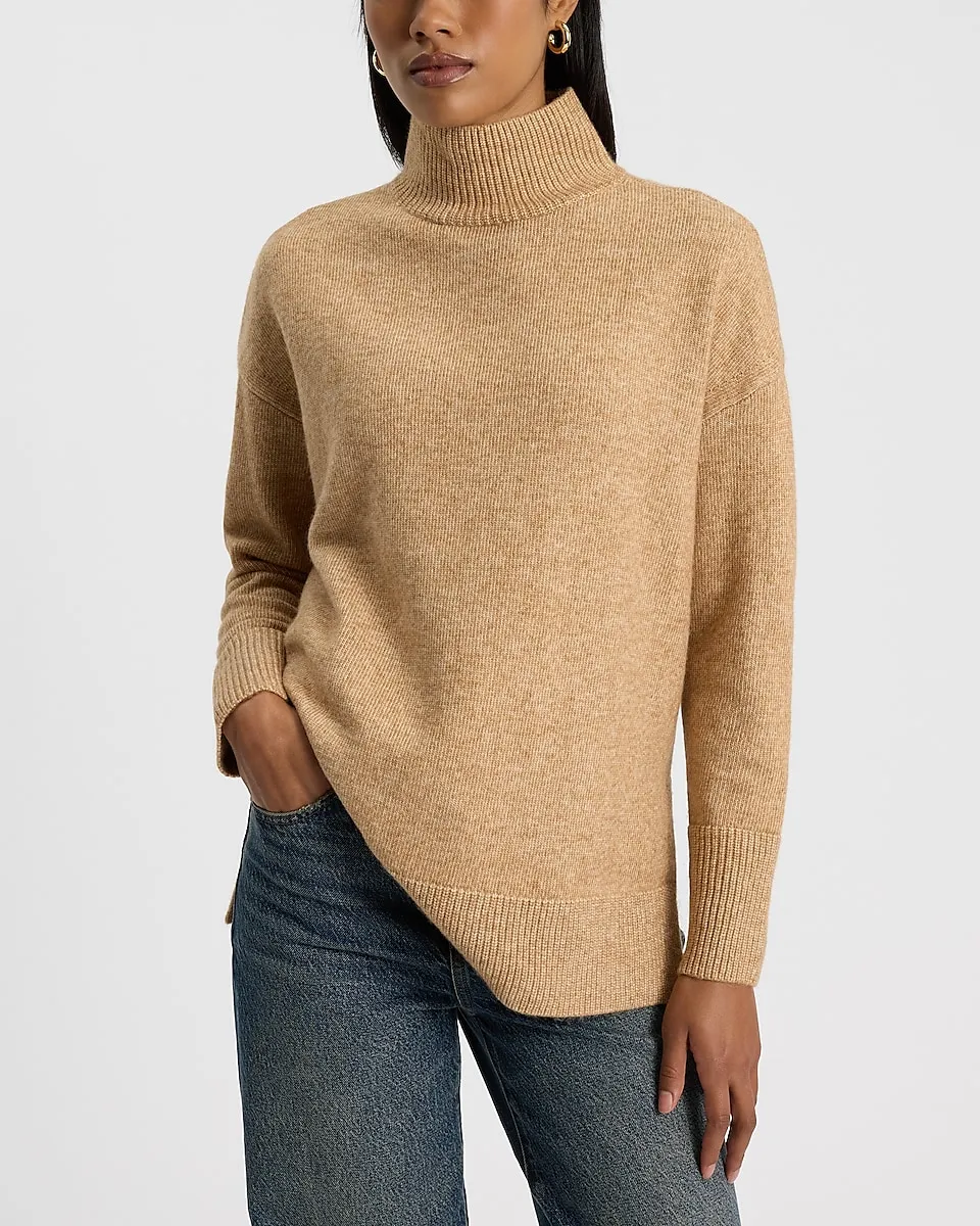 Mock Neck Tunic Sweater