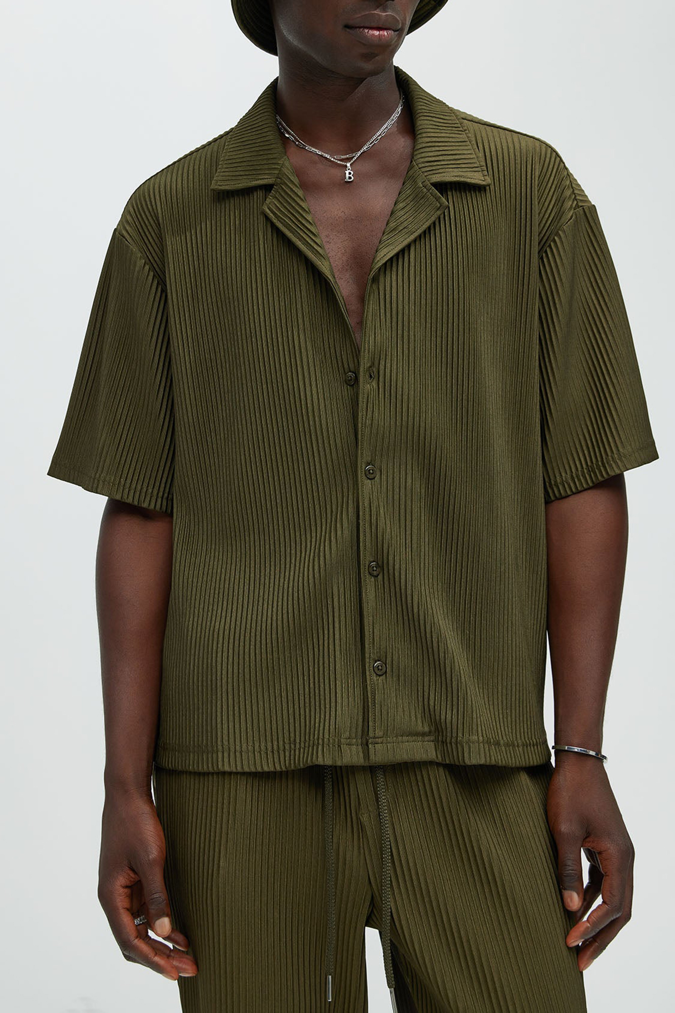 Potential Pleated Shirt - Olive