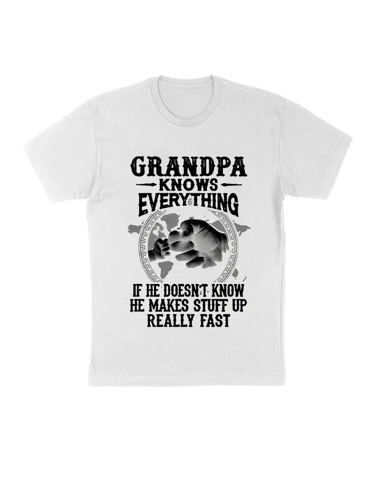 Grampy Know Everything Fathers Day For Funny Grandpa Grampy Men'S T-Shirt