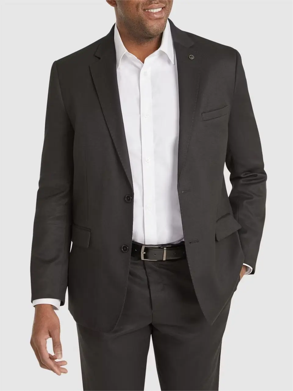 BLACK VITORI TEXTURED STRETCH SUIT JACKET