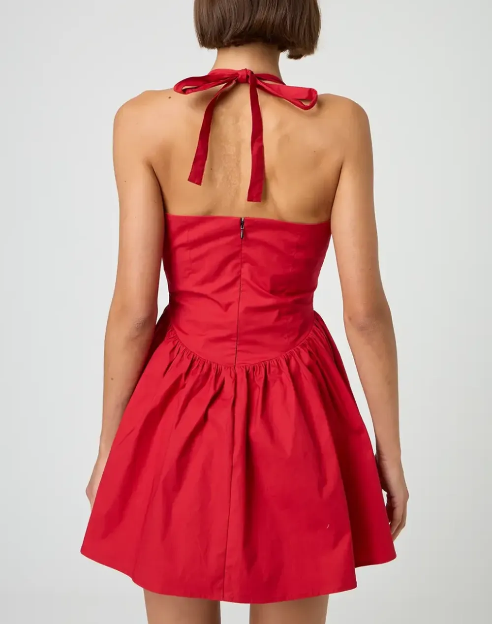 Drop Waist Halter Mini Dress