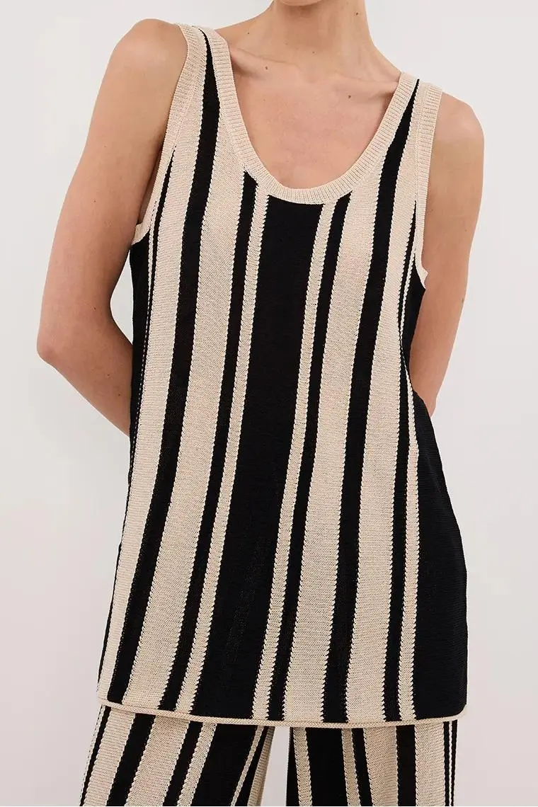 DELPHI STRIPE LONGLINE KNIT TUNIC