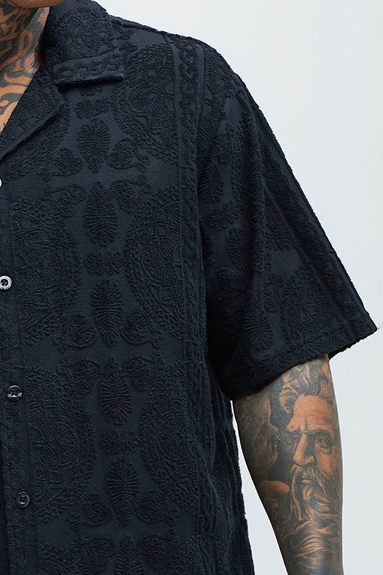 Link Textured Shirt - Black