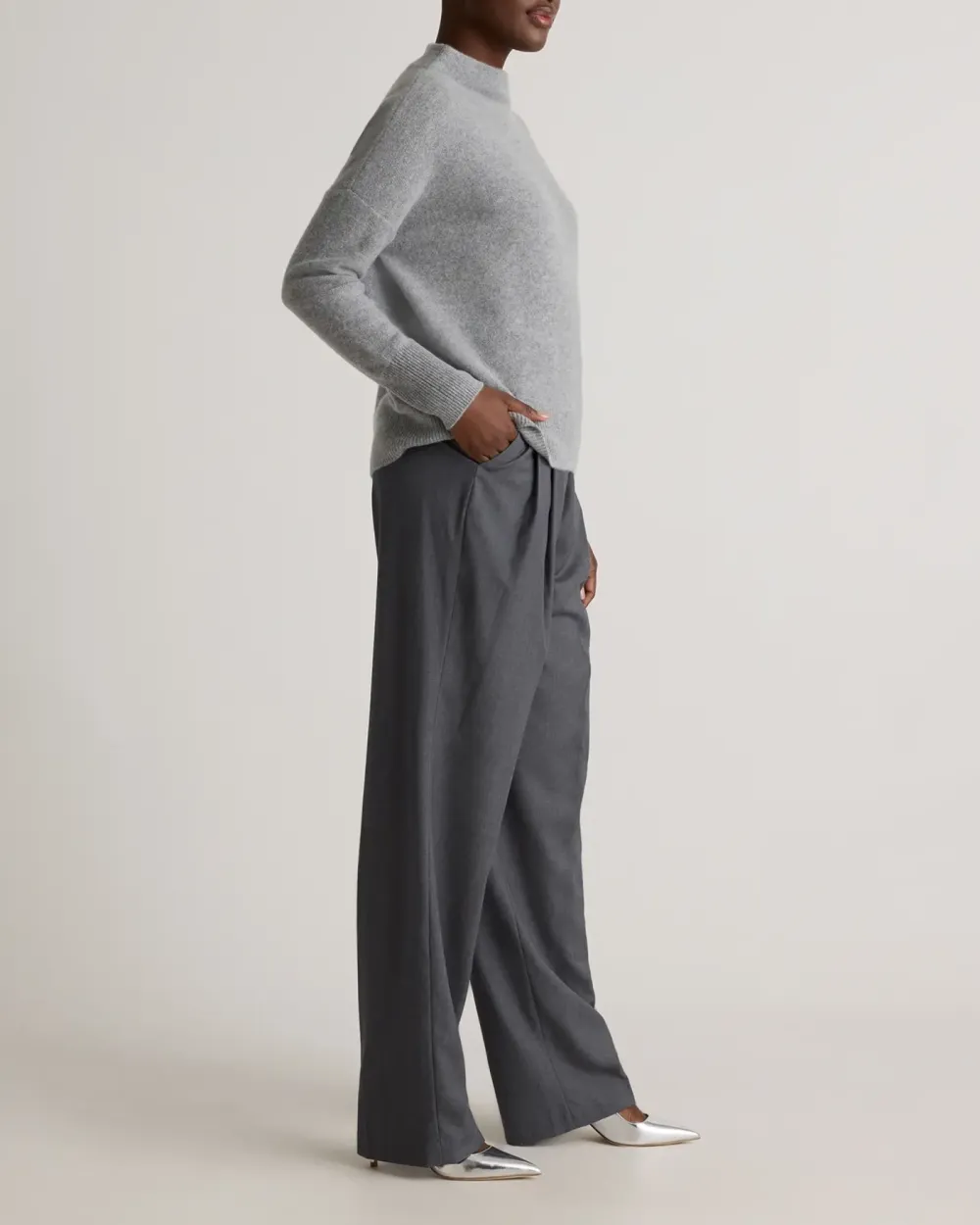 Funnel Neck Mongolian Cashmere Sweater