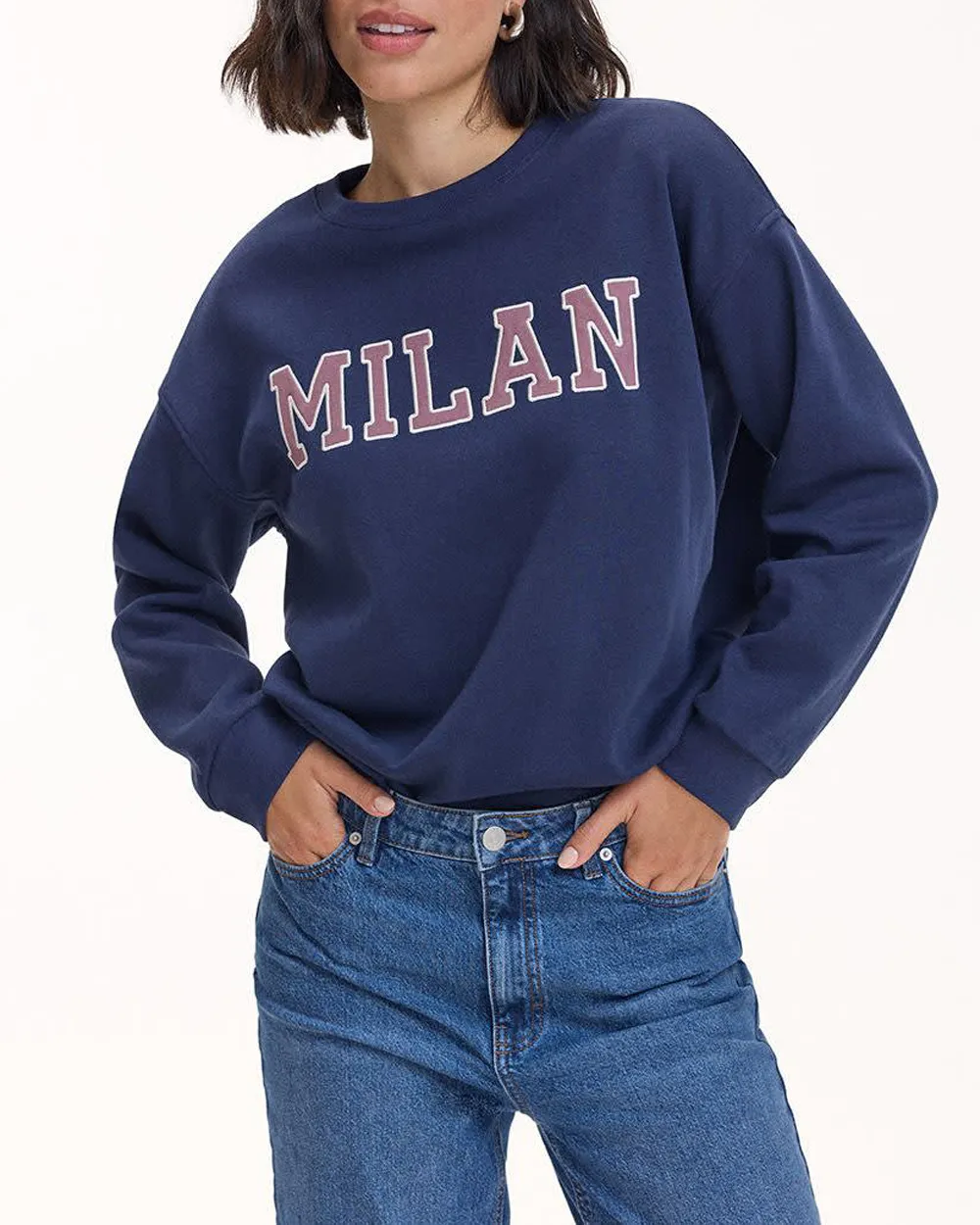 Long-Sleeve Crew-Neck Fleece Sweatshirt