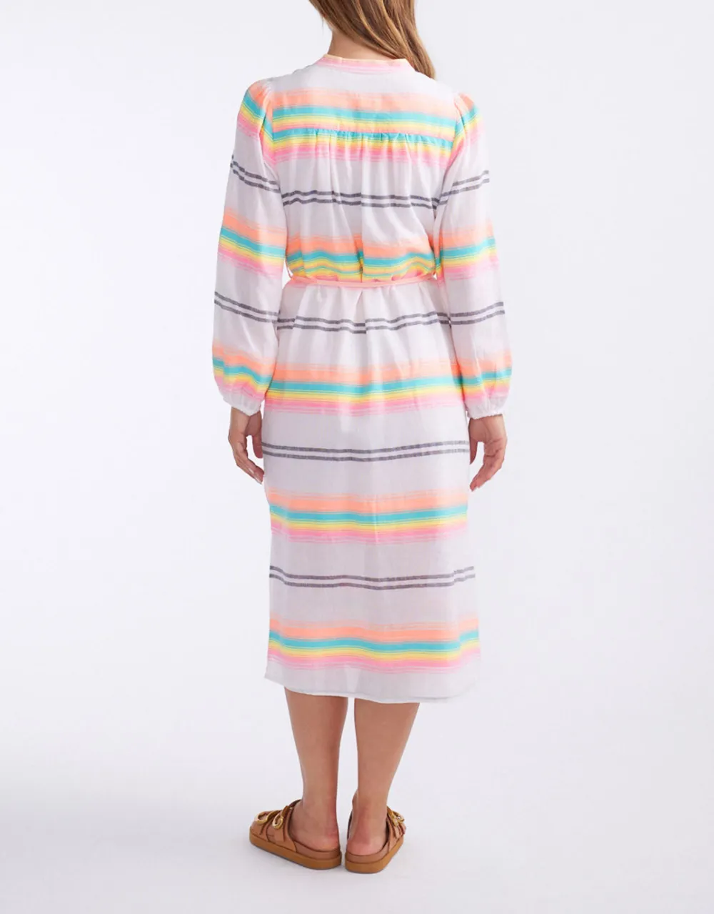 Palm Island Dress - Neon Rainbow