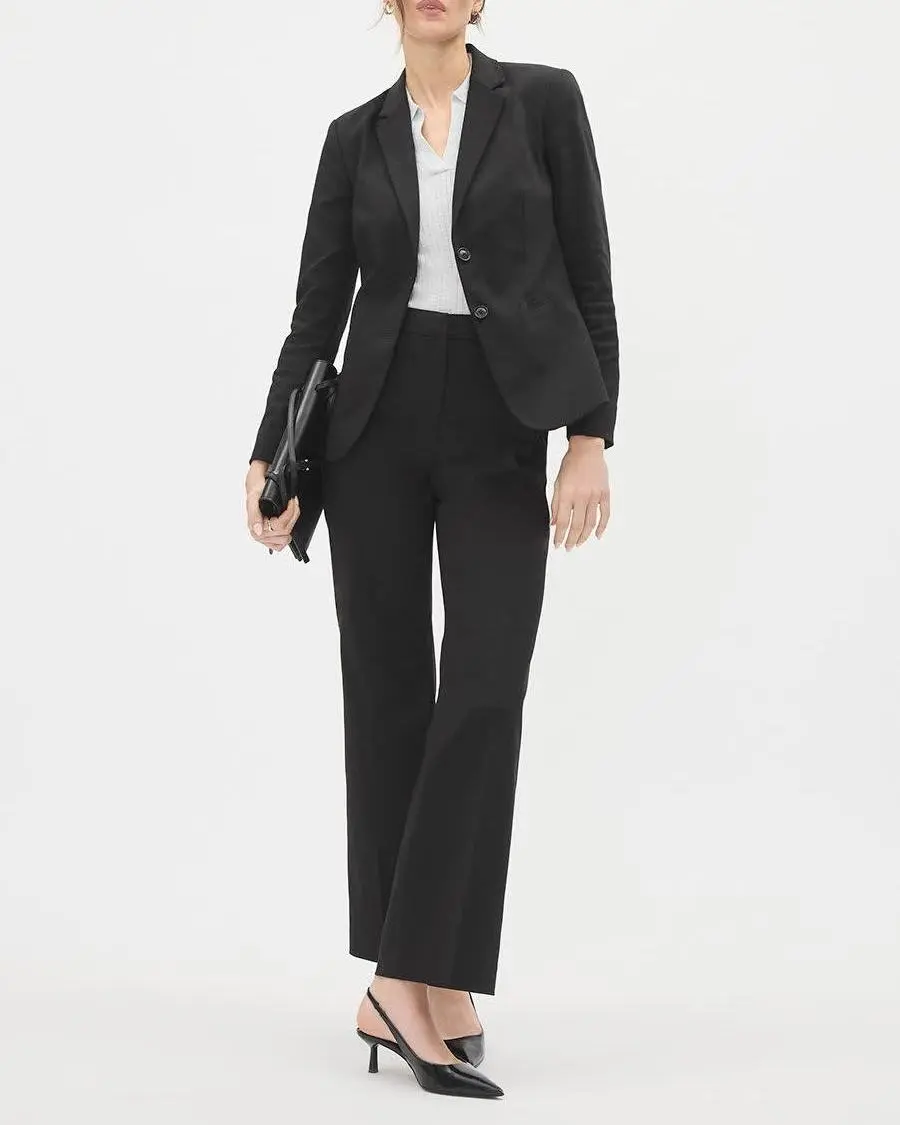 Limitless Black Two-Button Short Fitted Blazer