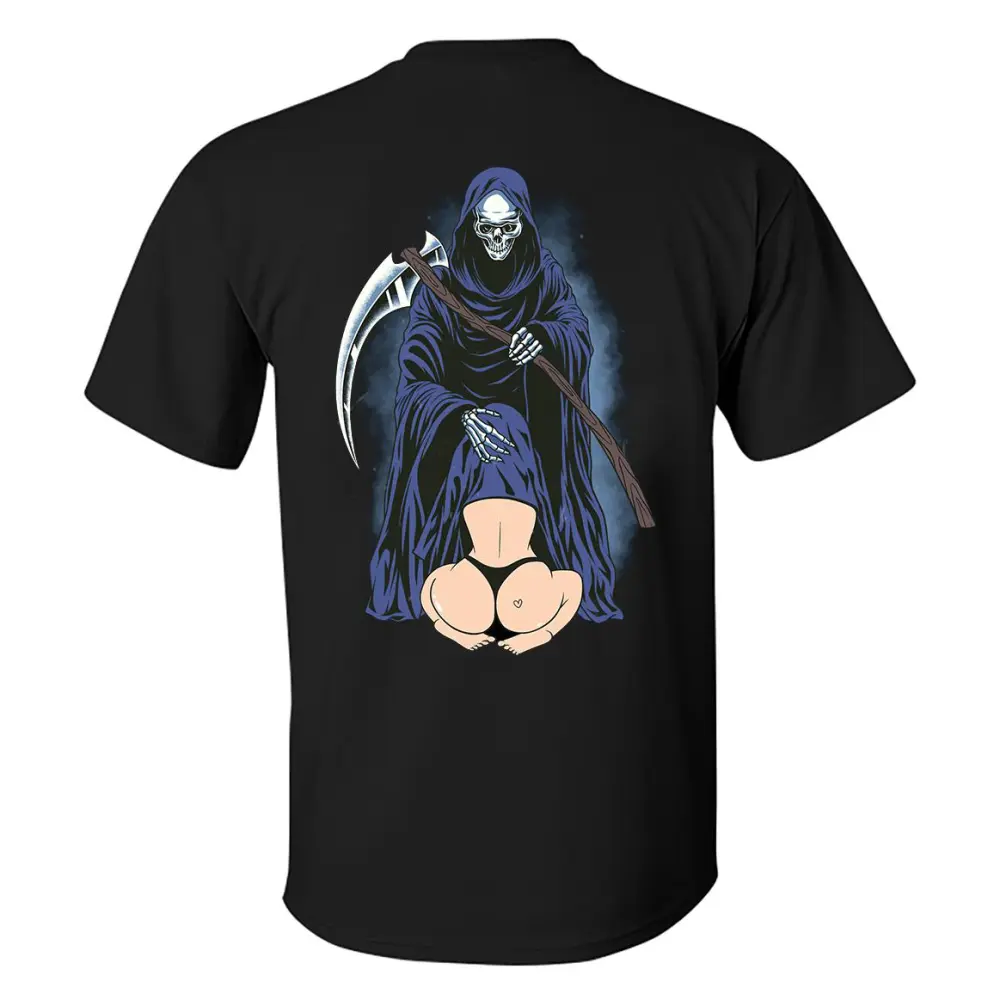 Hiding In The Reaper Crotch Printed Men's T-shirt