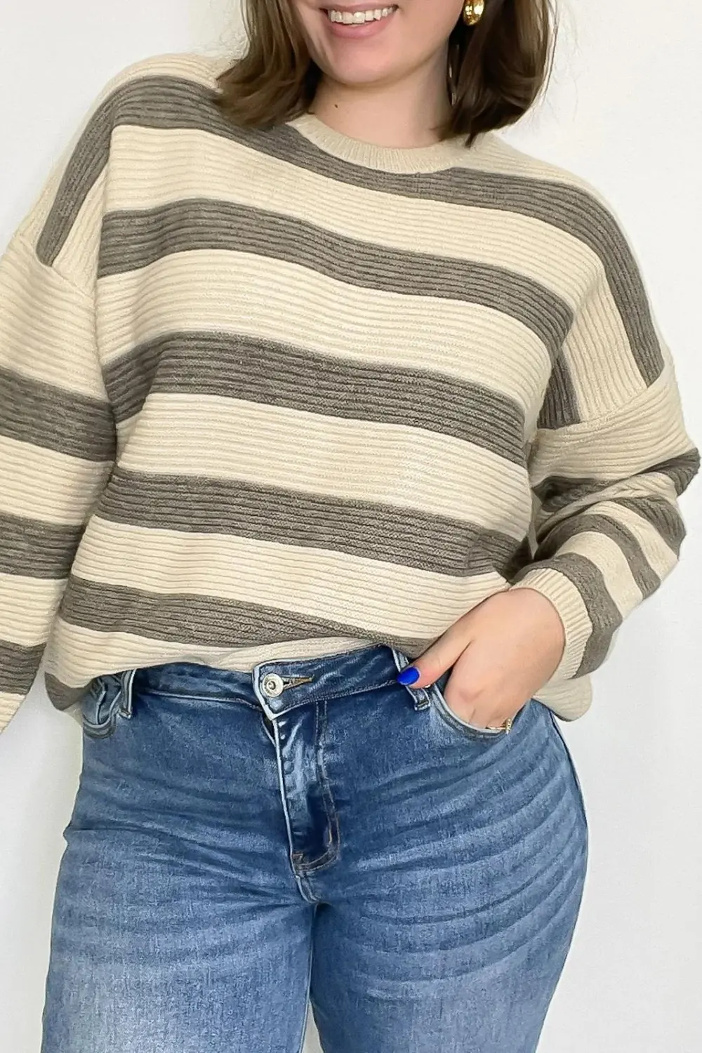 Striped Relaxed Fit Sweater