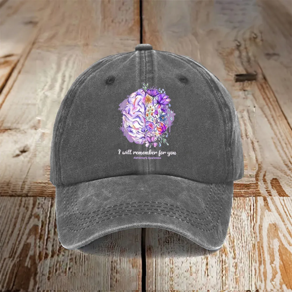 I Will Remember For You Alzheimer'S Awareness Baseball Caps