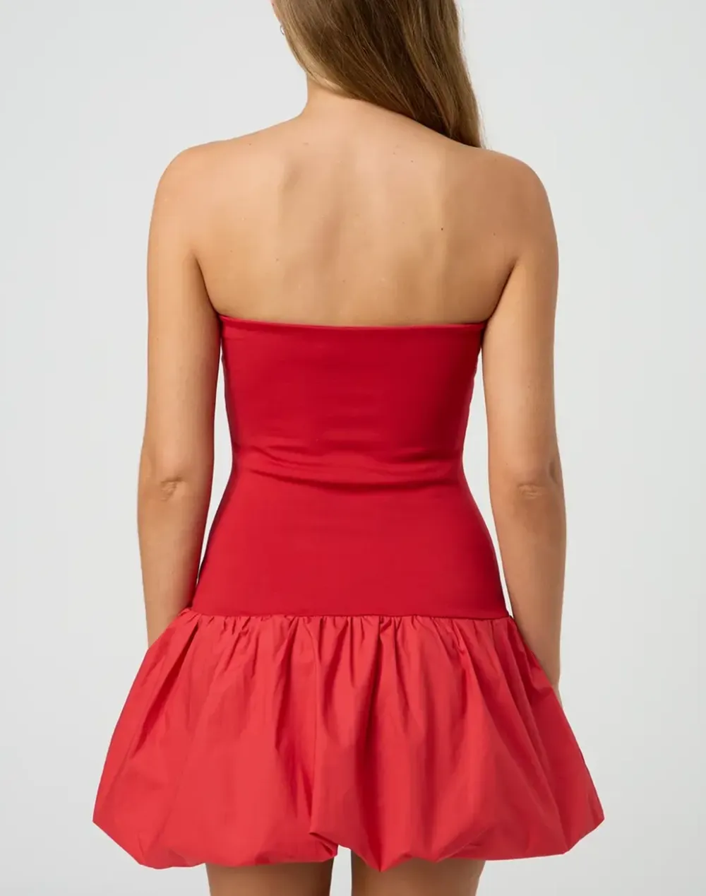 Strapless Bubble Hem Mini Dress