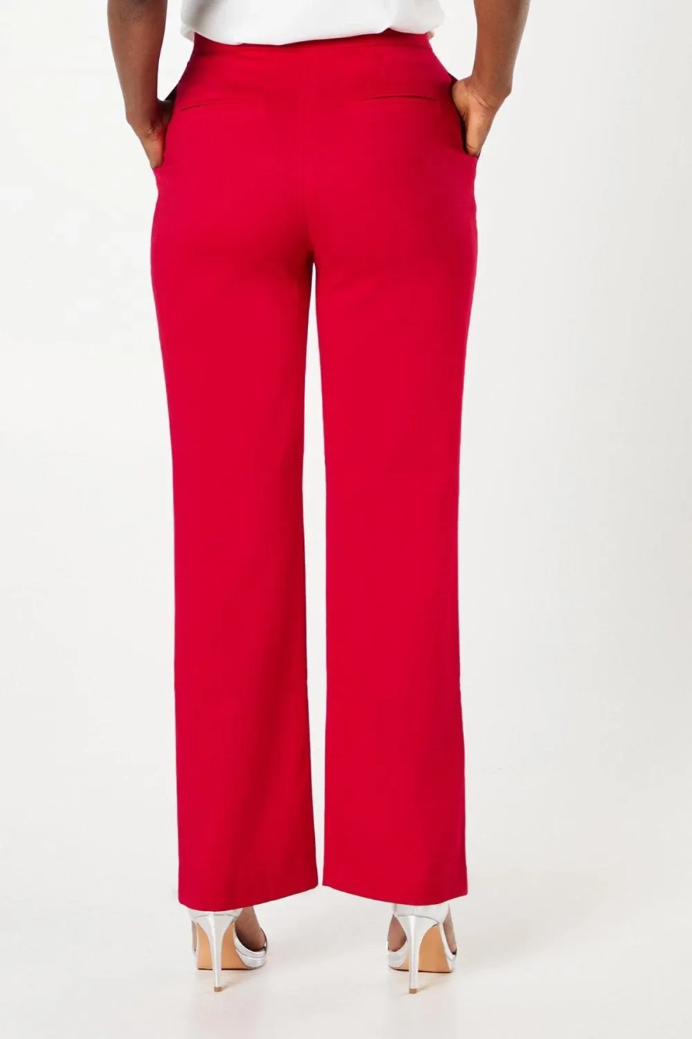 Satin Trim Slim Leg Tailored Trouser