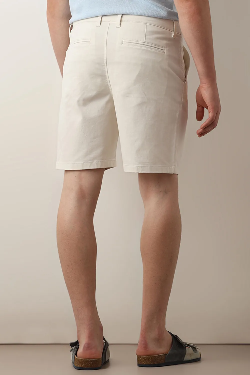 Navy Blue Mid Rise Chino Shorts