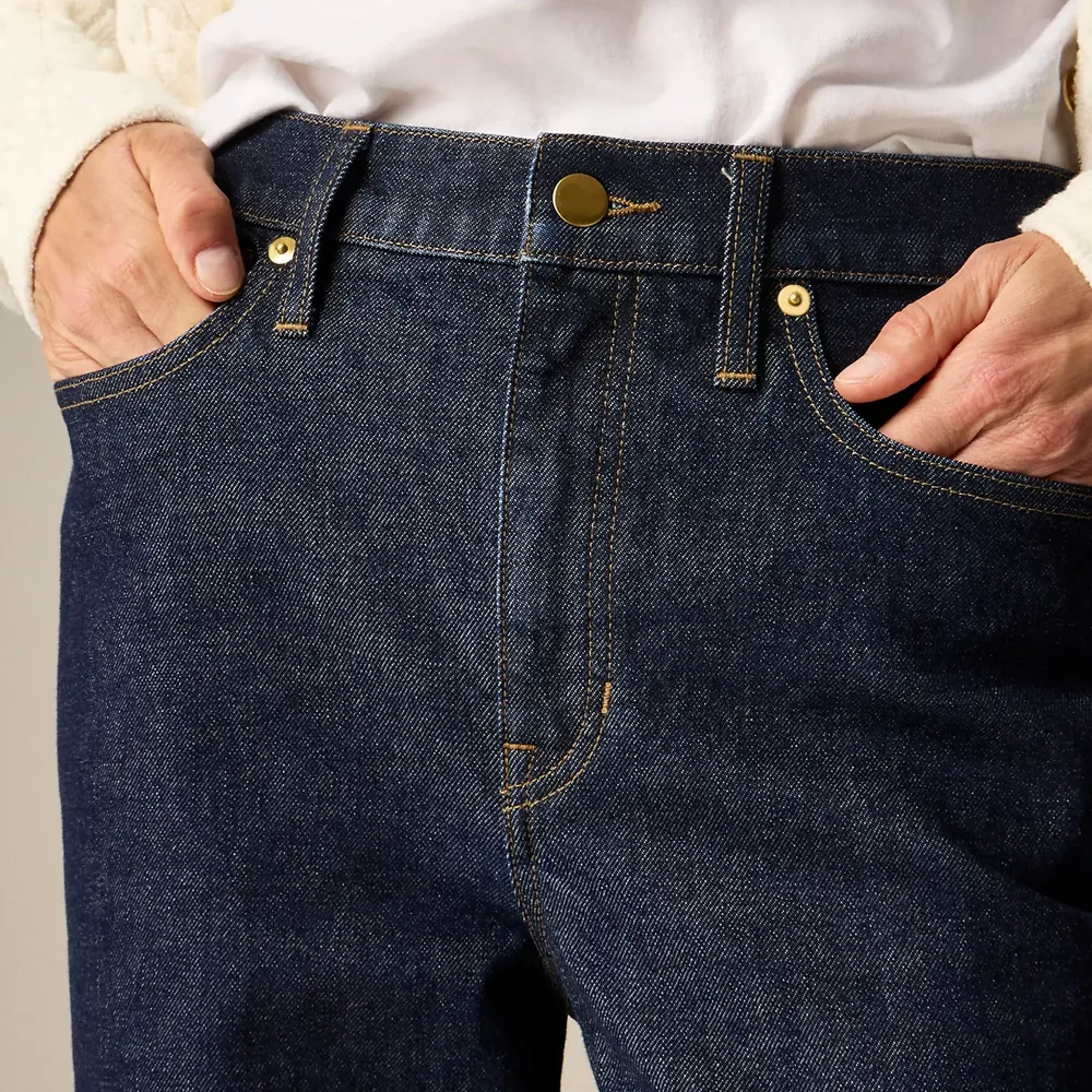 High-rise slim-wide jean semi-stretch