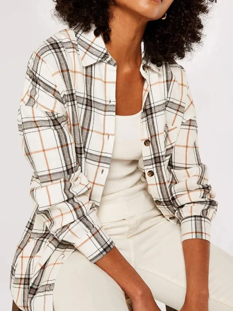 Oversized Cotton Check Shirt