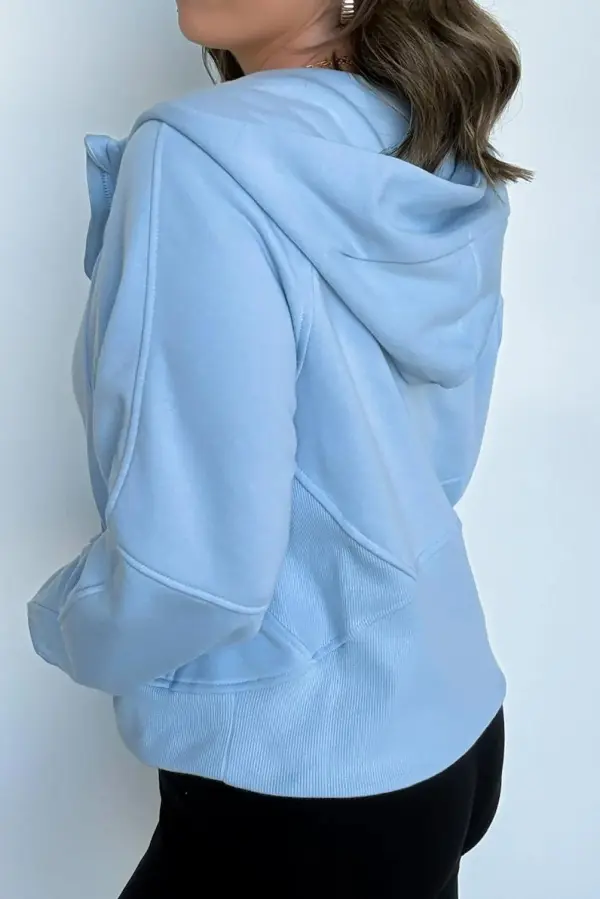 Solid color sports hoodie