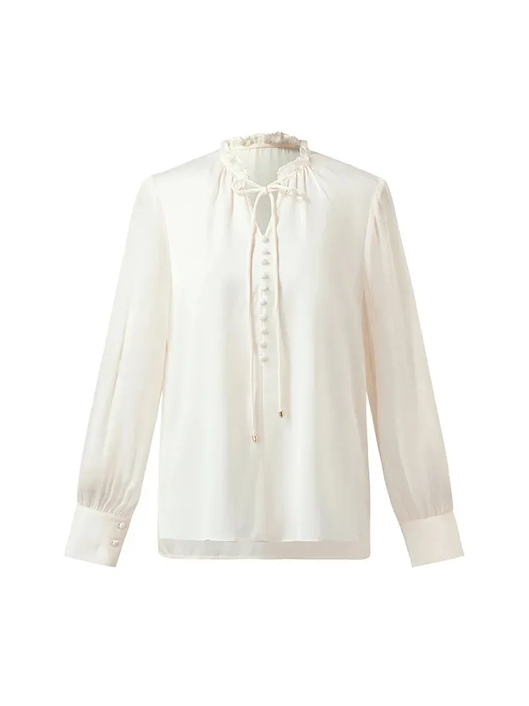 Mulberry Silk Ruffle Women Blouse