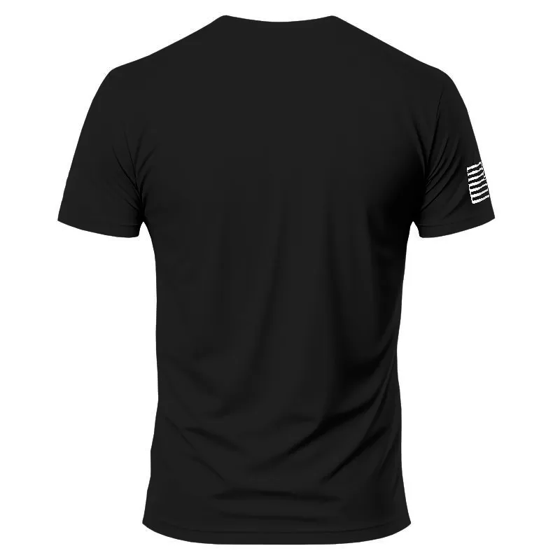 American Soldier T-Shirt - Casual Crew Collar, Short Sleeves, Lightweight Cotton Shirt, Suitable For All Seasons - Men'S Wear, Top