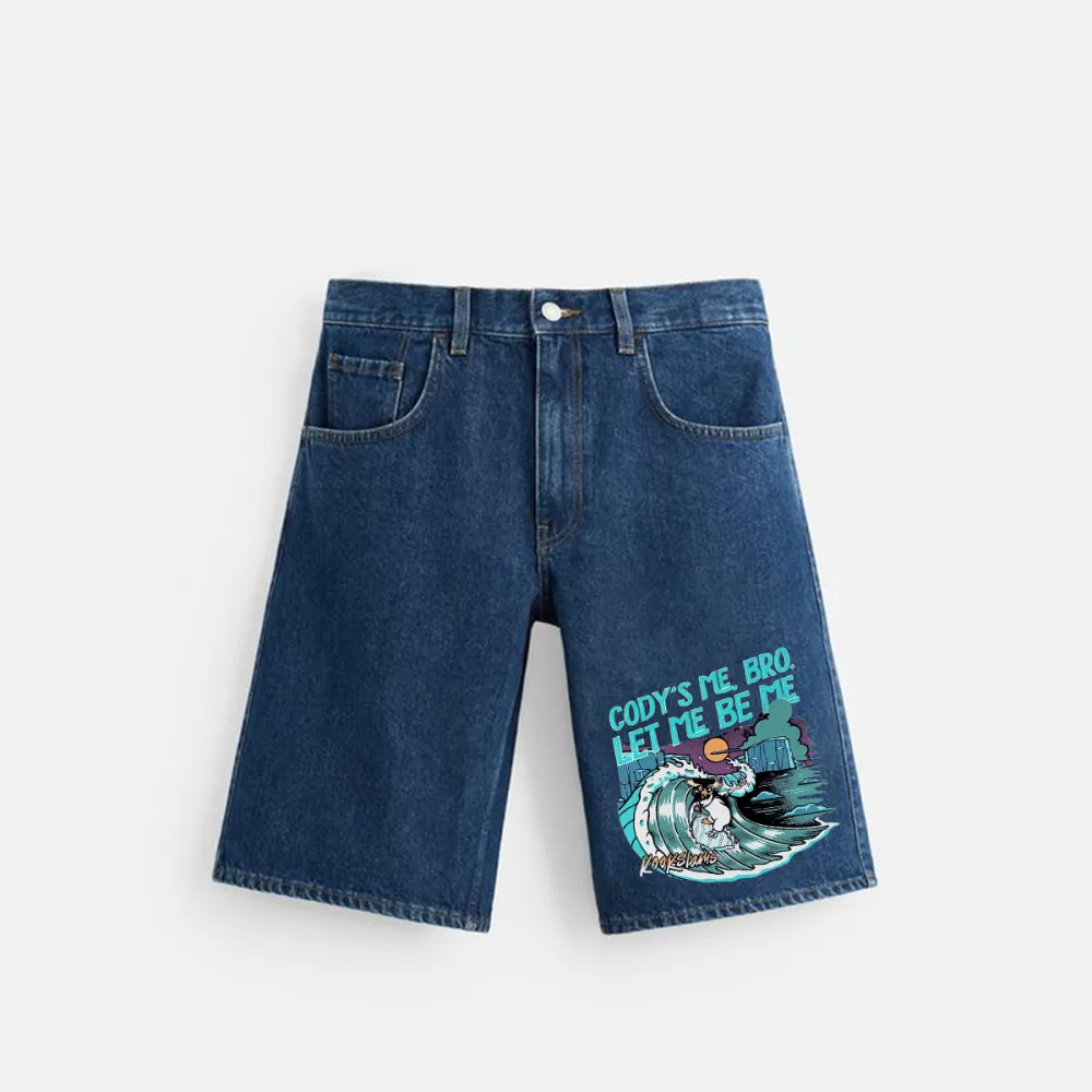 Cody'S Me, Bro. Let Me Be Me Printed Denim Shorts