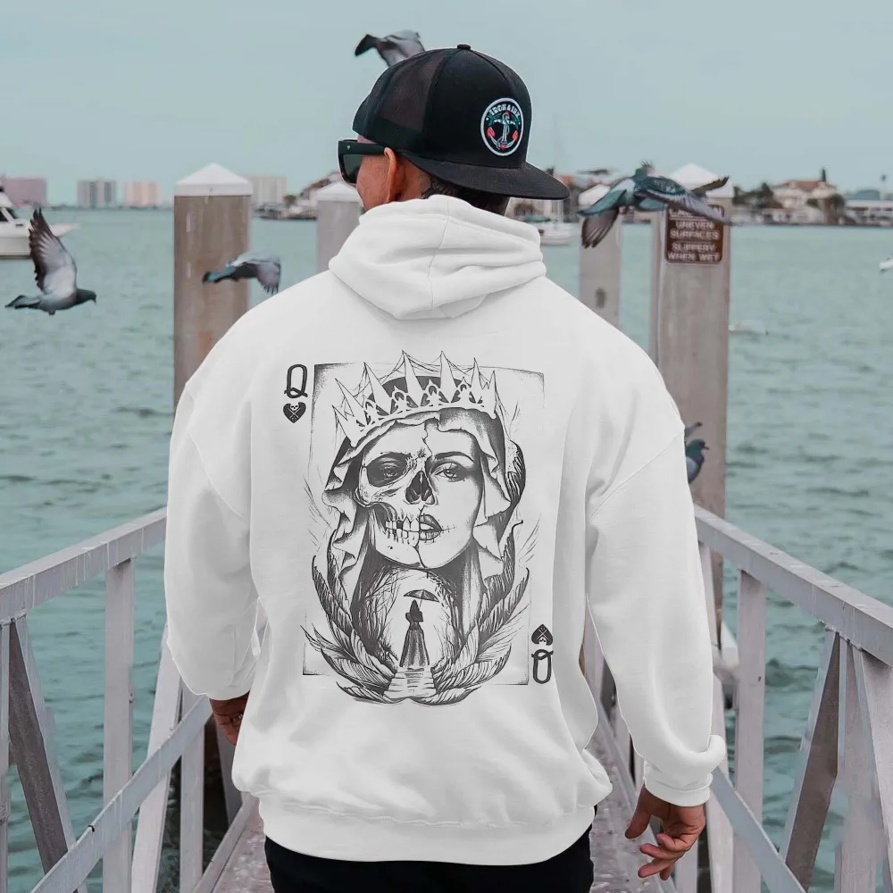 Poker Queen Printed Men's Hoodie