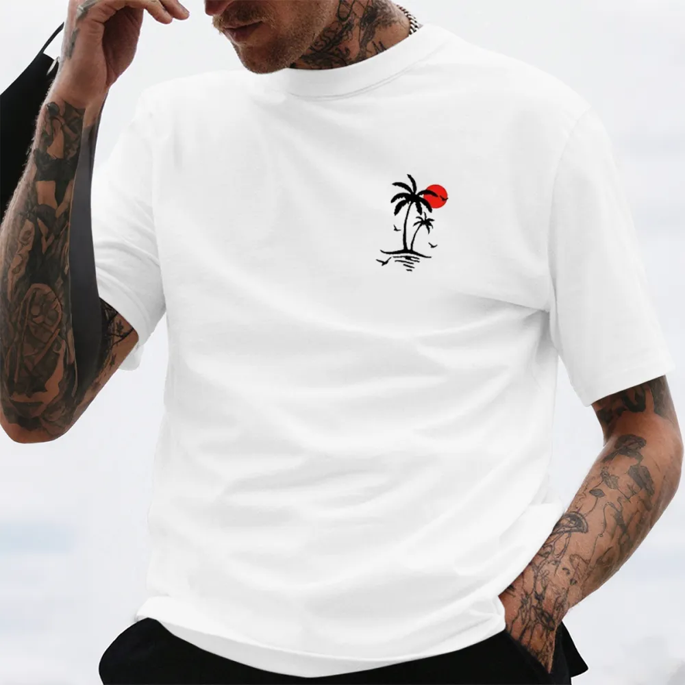 Summer Coconut Tree Sunset Beach Tee