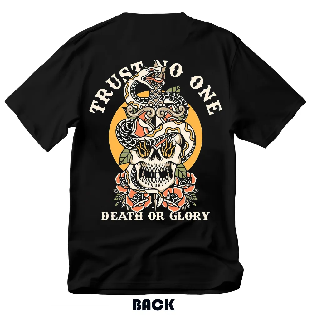 Trust No One Death Or Glory Printed Men's T-shirt