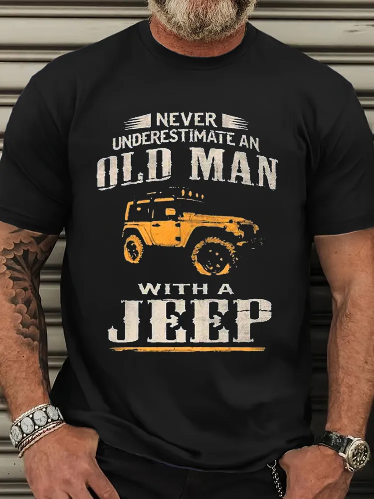 Never Underestimate An Old Man With A Jeep T-Shirt