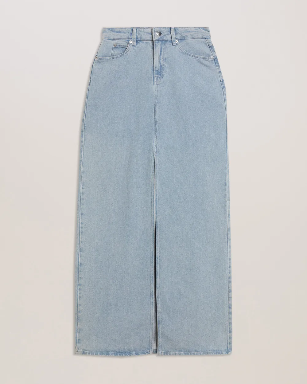 Dorlat Maxi Denim Skirt With Centre Front Sl Lt-Wash