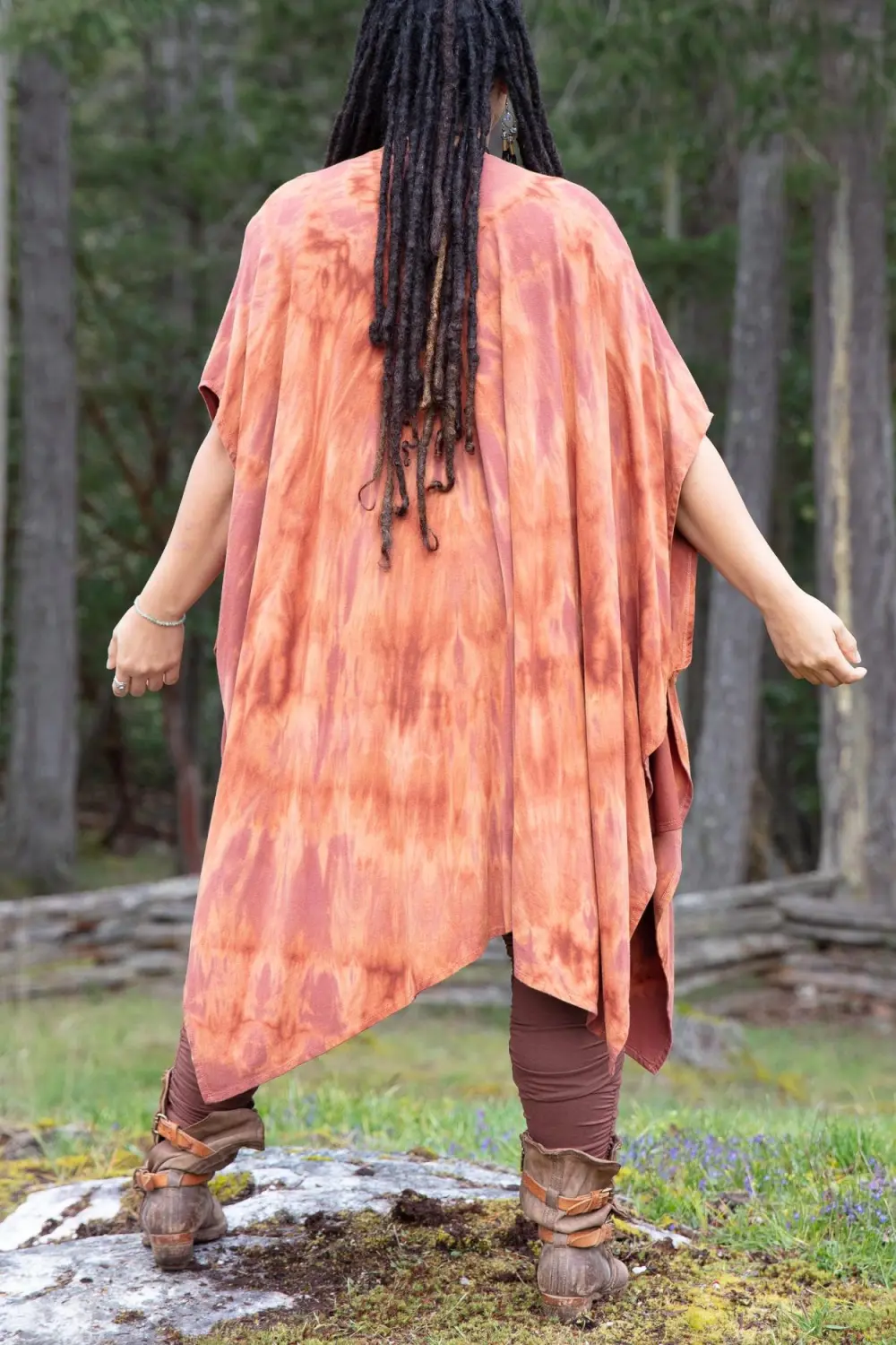 Raven Shawl - Shibori - Nutmeg Shibori