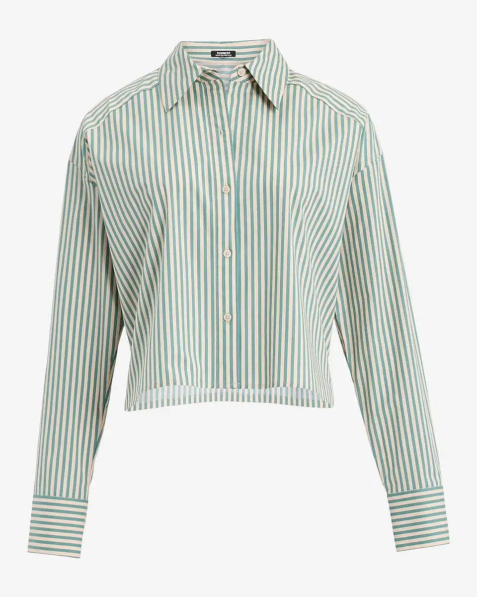 Striped Cropped Portofino Shirt