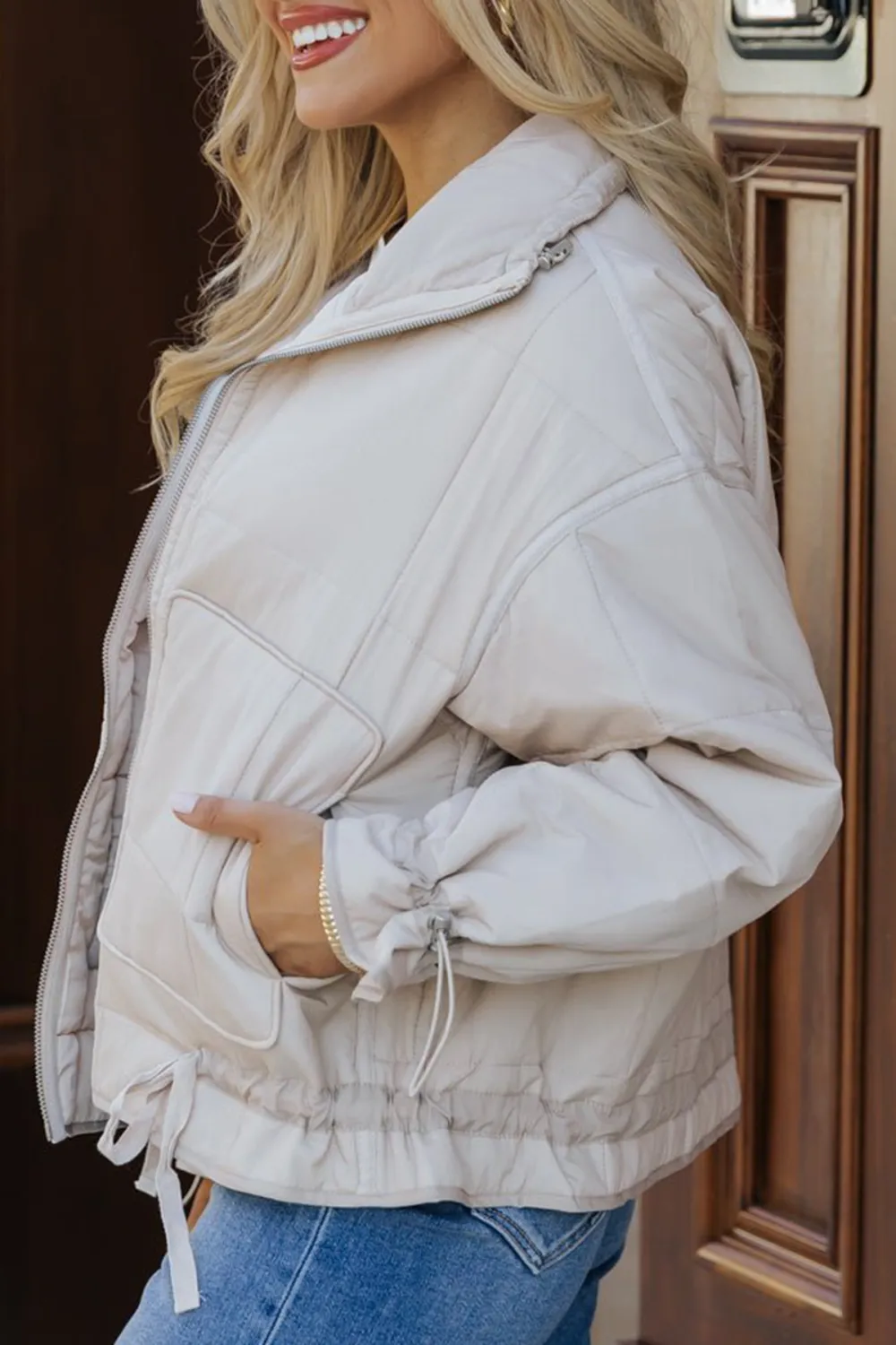 Chilly Vibes Bone Puffer Jacket