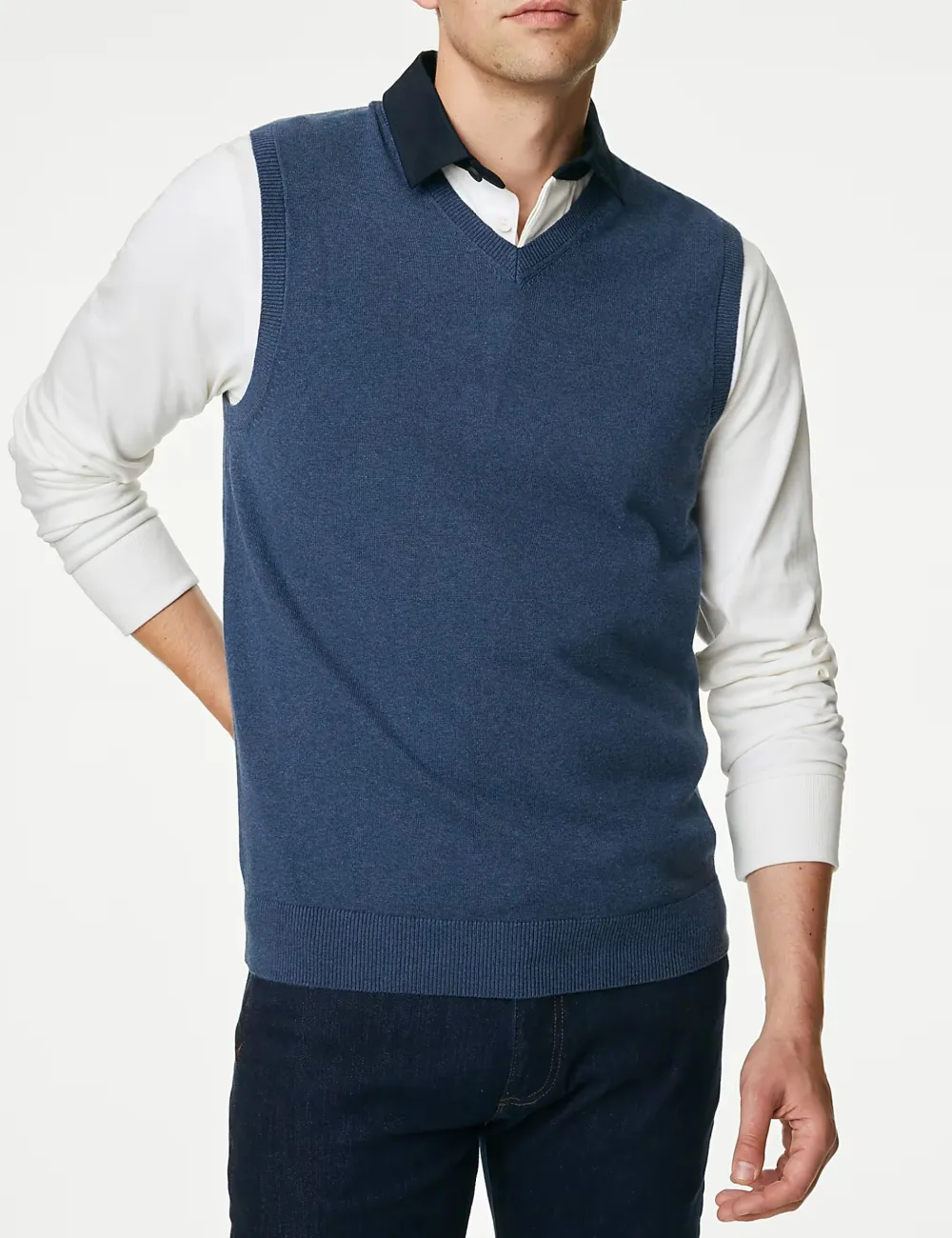 Pure Cotton Sleeveless Jumper