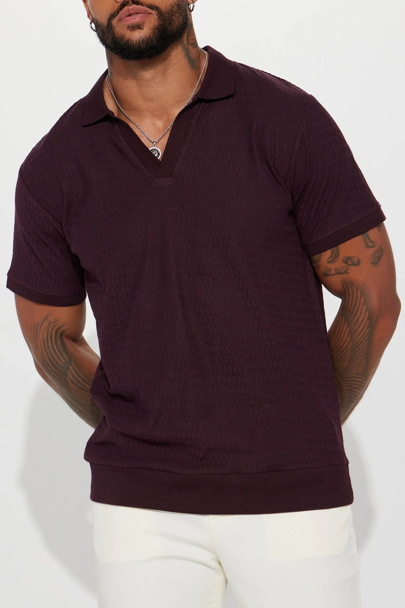 Papi Short Sleeve Polo - Burgundy