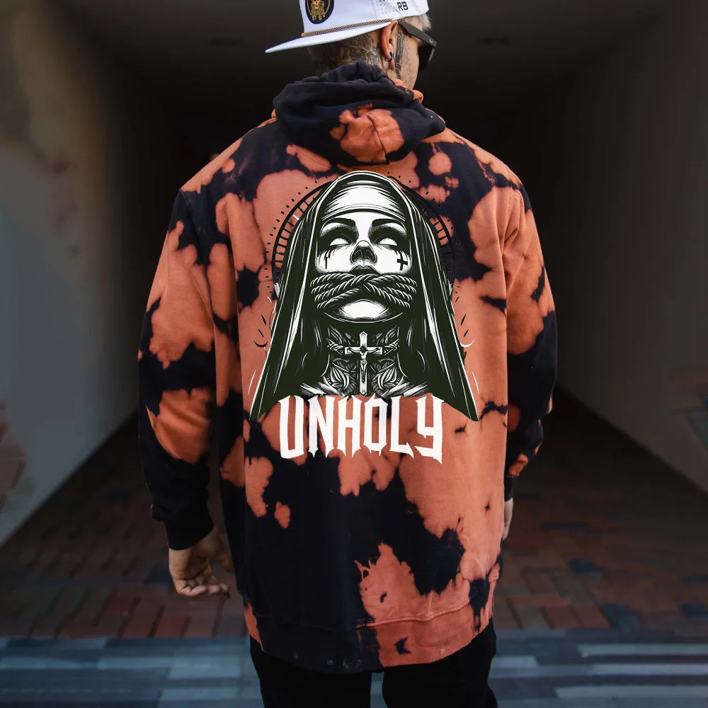 Unholy Nun Printed Men's Camouflage Hoodie