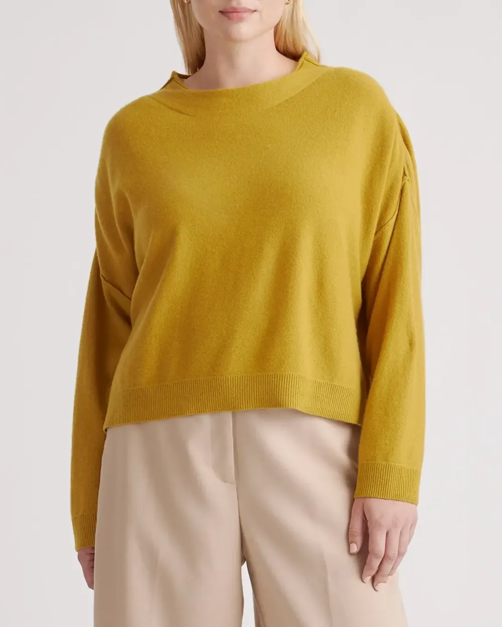 Mock Neck Mongolian Cashmere Sweater