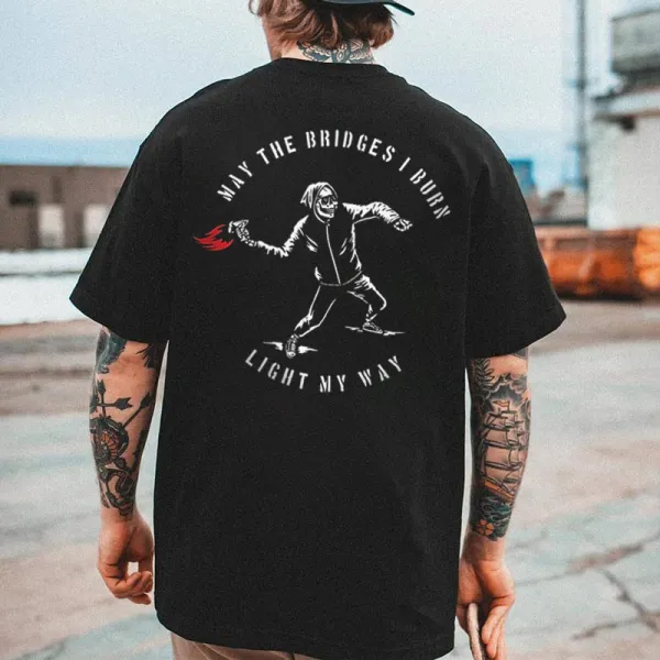 May The Bridges Skull Printed T-Shirt