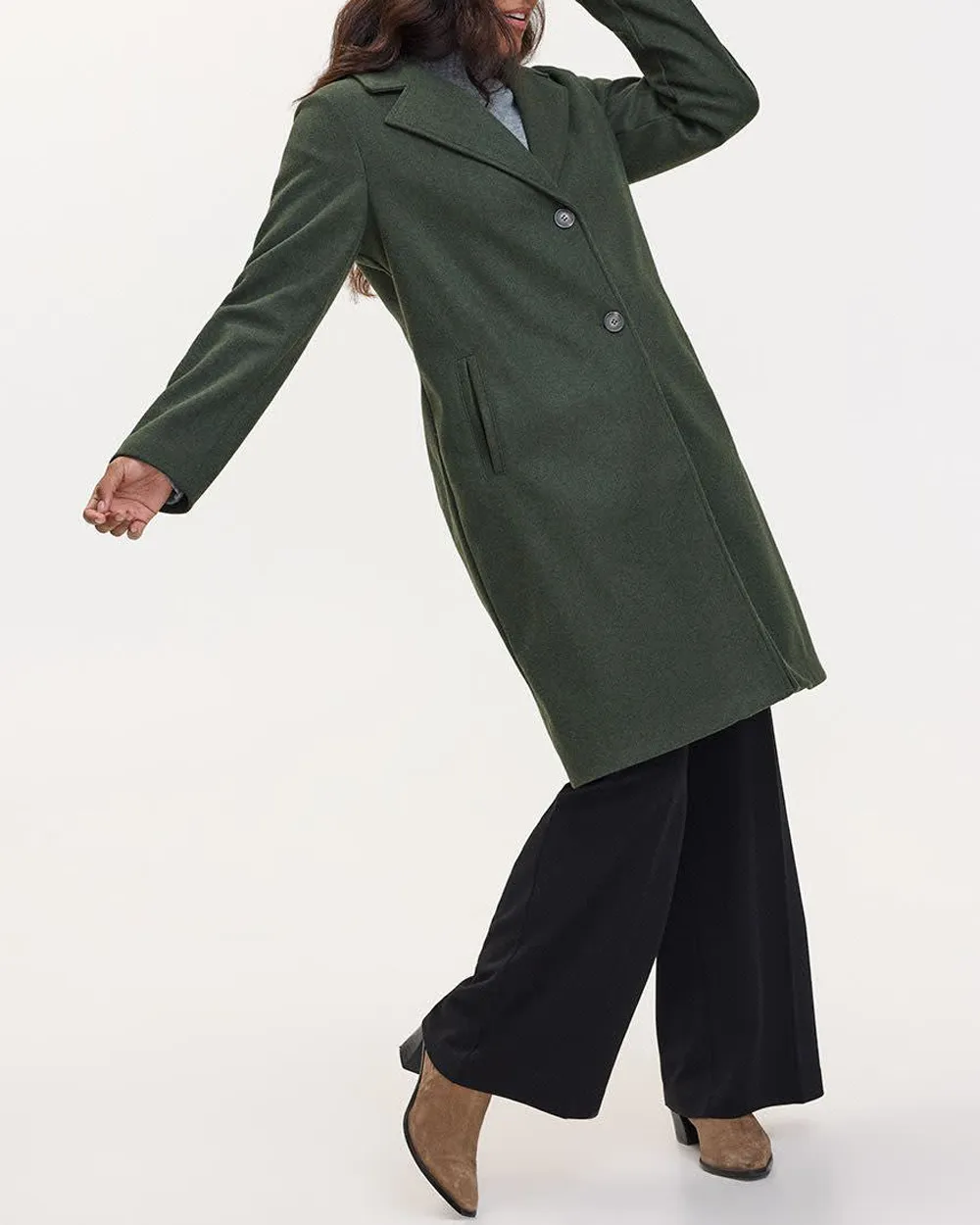 Long Coat with Two-Button Closure