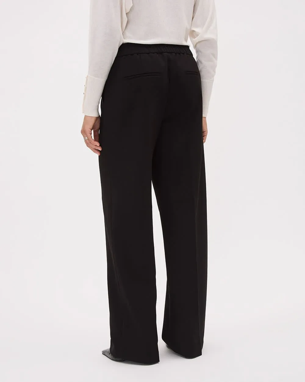 Pull-On Mid-Rise Wide-Leg Pant