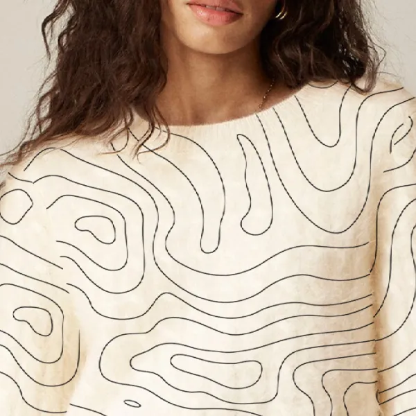 Brushed cashmere shrunken cable-knit crewneck sweater