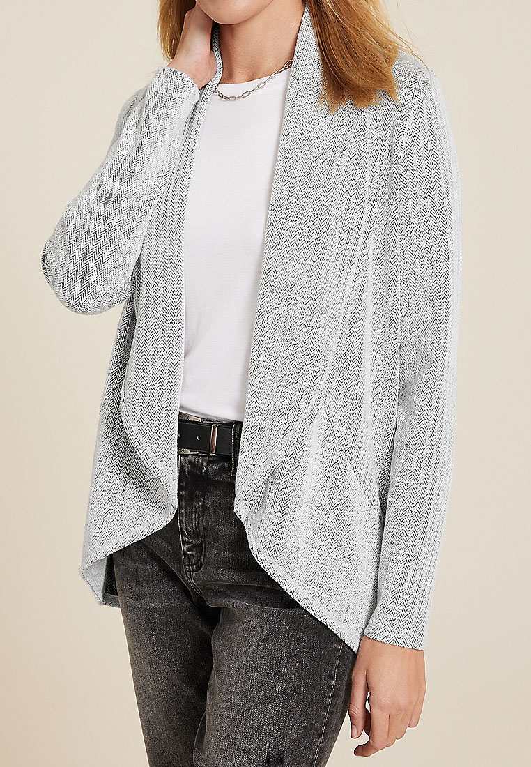 Herringbone Shawl Collar Cardigan