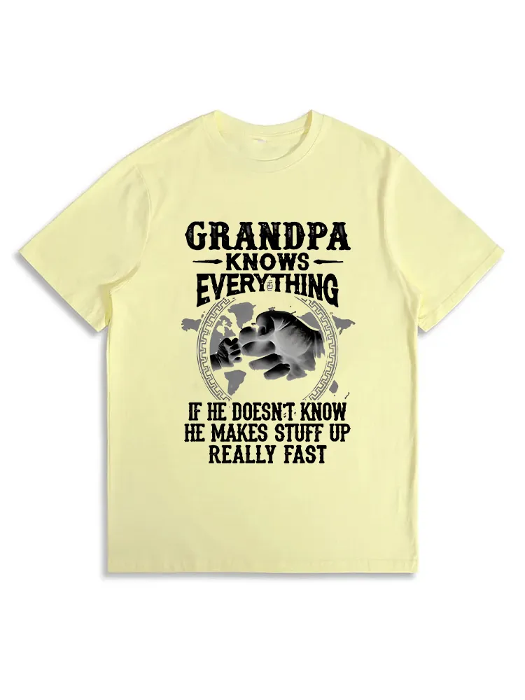 Grampy Know Everything Fathers Day For Funny Grandpa Grampy Men'S T-Shirt