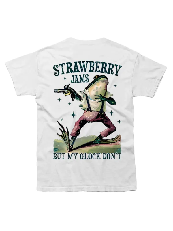 Frog With Gun Print T-Shirt