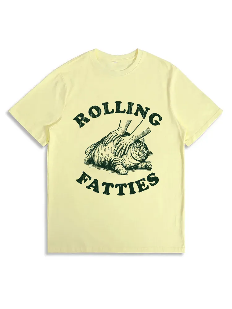 Rolling Fatties Cat Funny Cute Cat Lover Kitten Owner Kitty T-Shirt