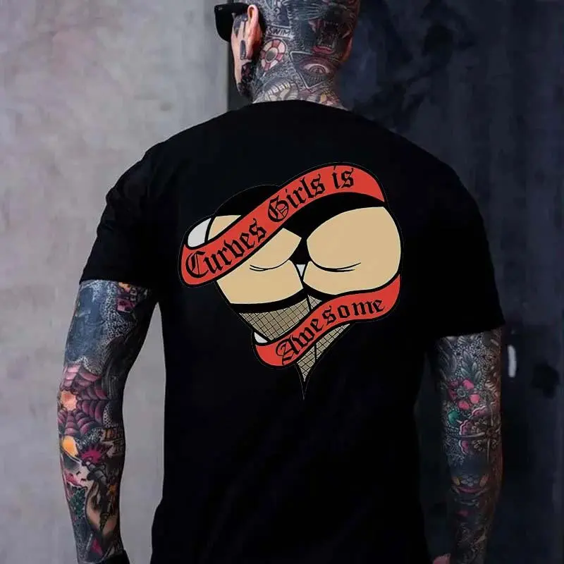 Curves Girls Is Awesome Printed Men's T-shirt