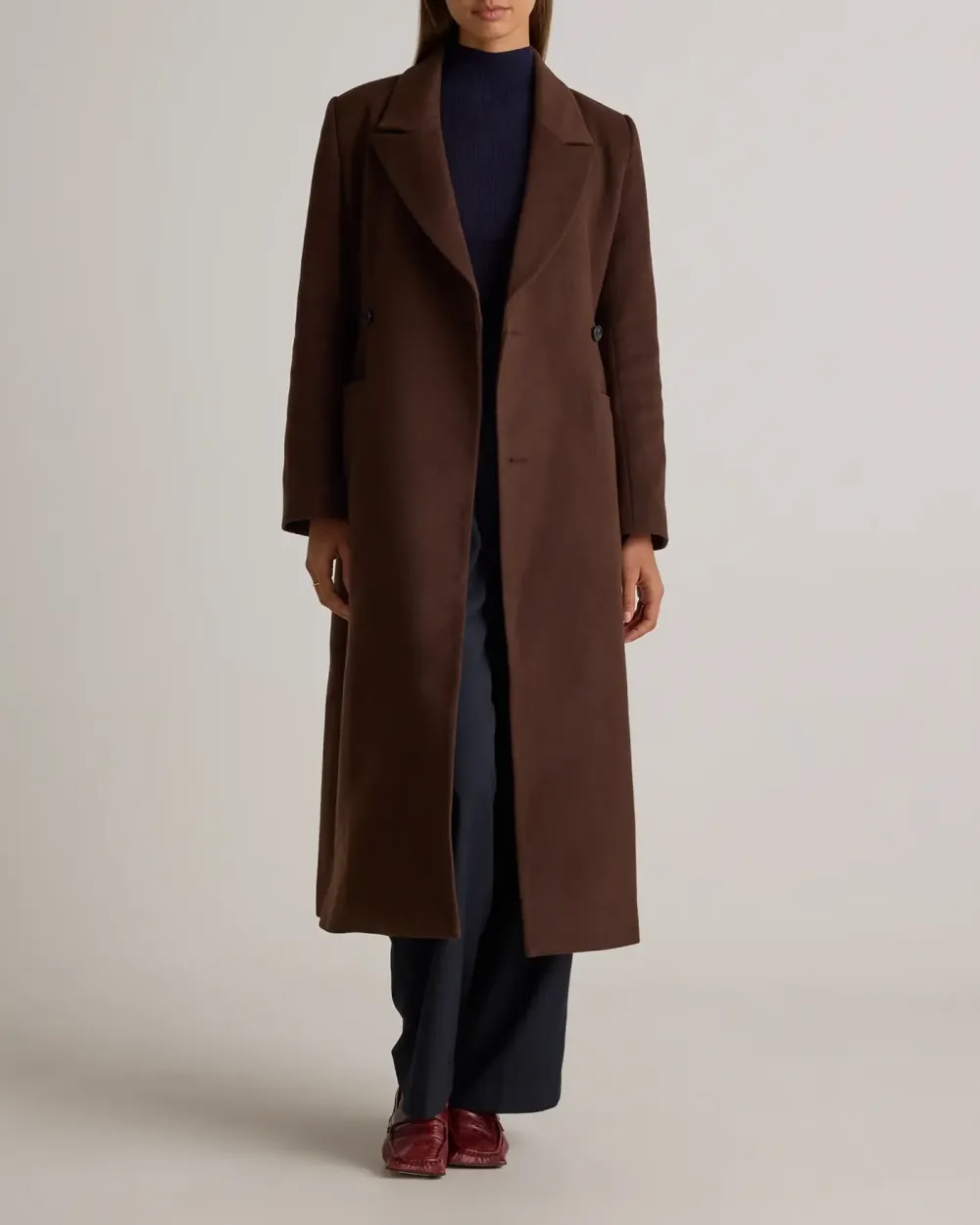 Slight Stretch Italian Wool Tailored Coat