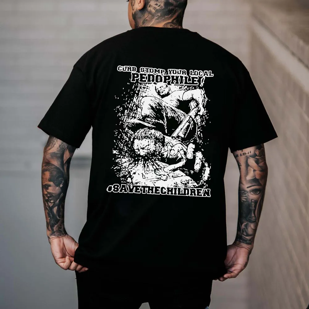 Cuab Stomp Your Local Pedophile! Printed Men's T-shirt