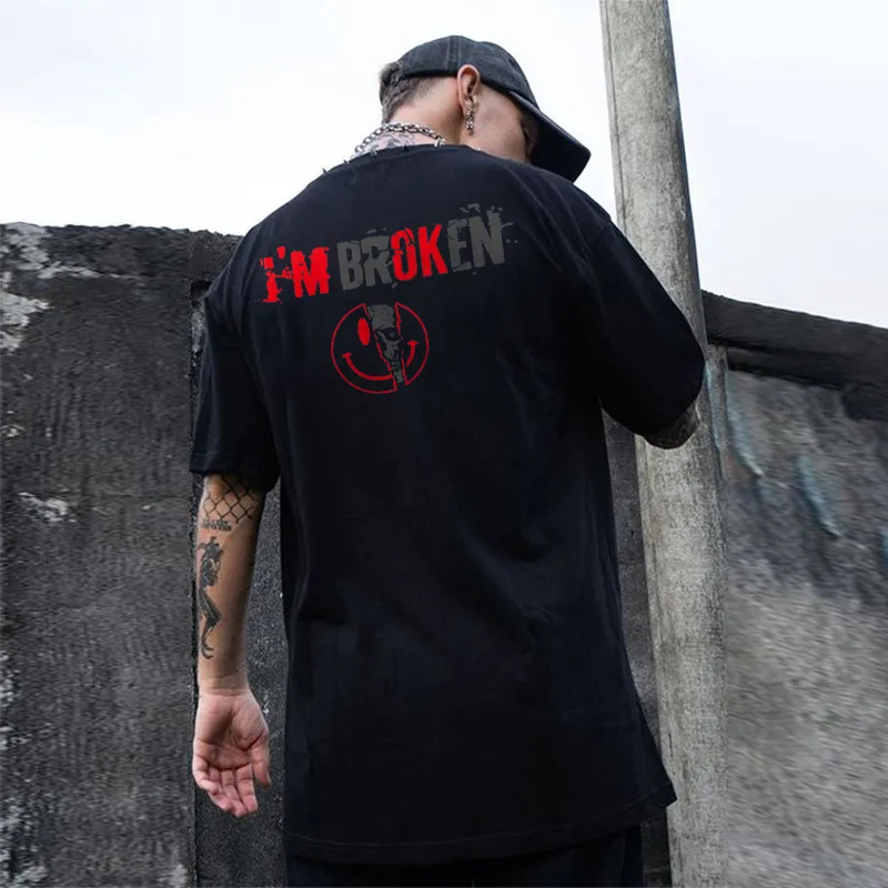Vintage I'm Broken Skull Men's Monogram T-shirt