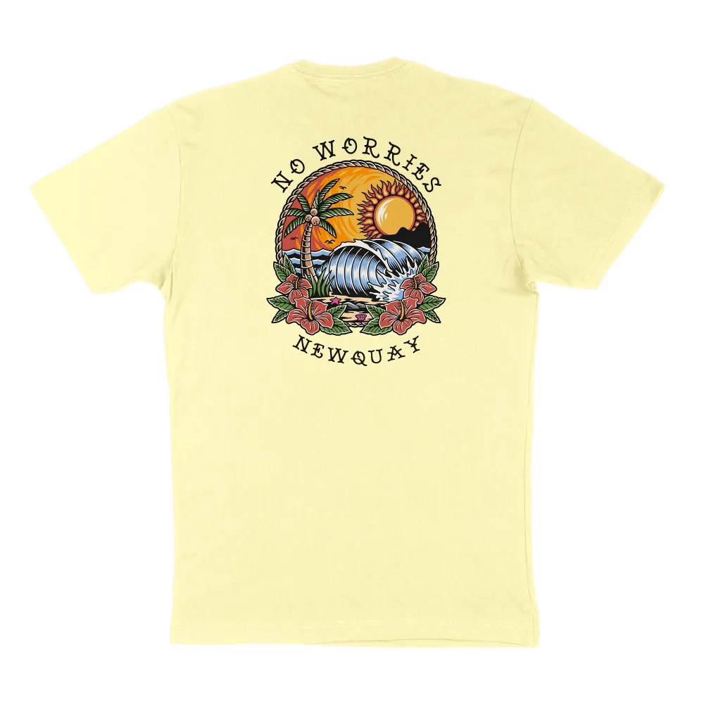 Pure Cotton Round-Neck Short-Sleeved Beach Tattoo T-Shirt