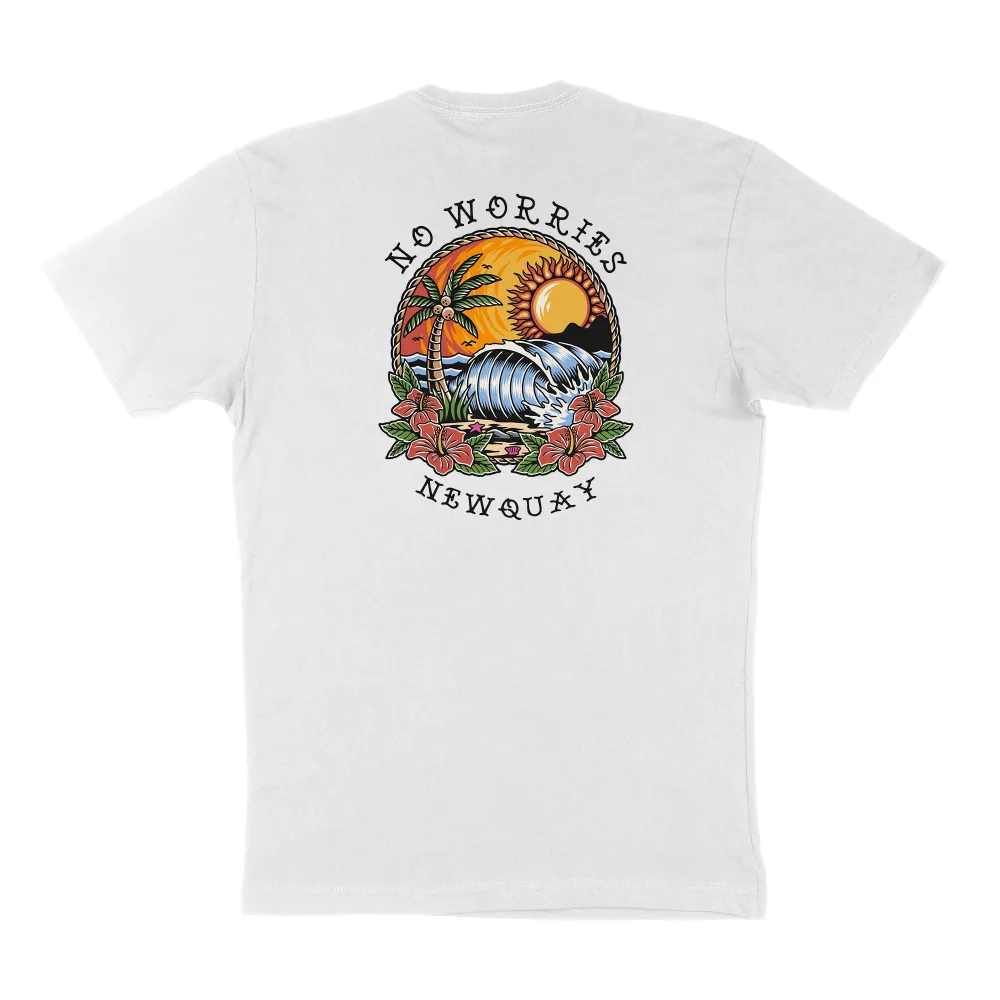 Pure Cotton Round-Neck Short-Sleeved Beach Tattoo T-Shirt